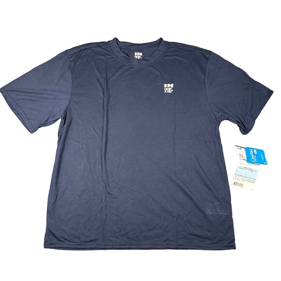 Vtg Insport Mens XL Navy Blue Short Sleeve Endurance Tee Coolmax Polyester - Picture 1 of 9